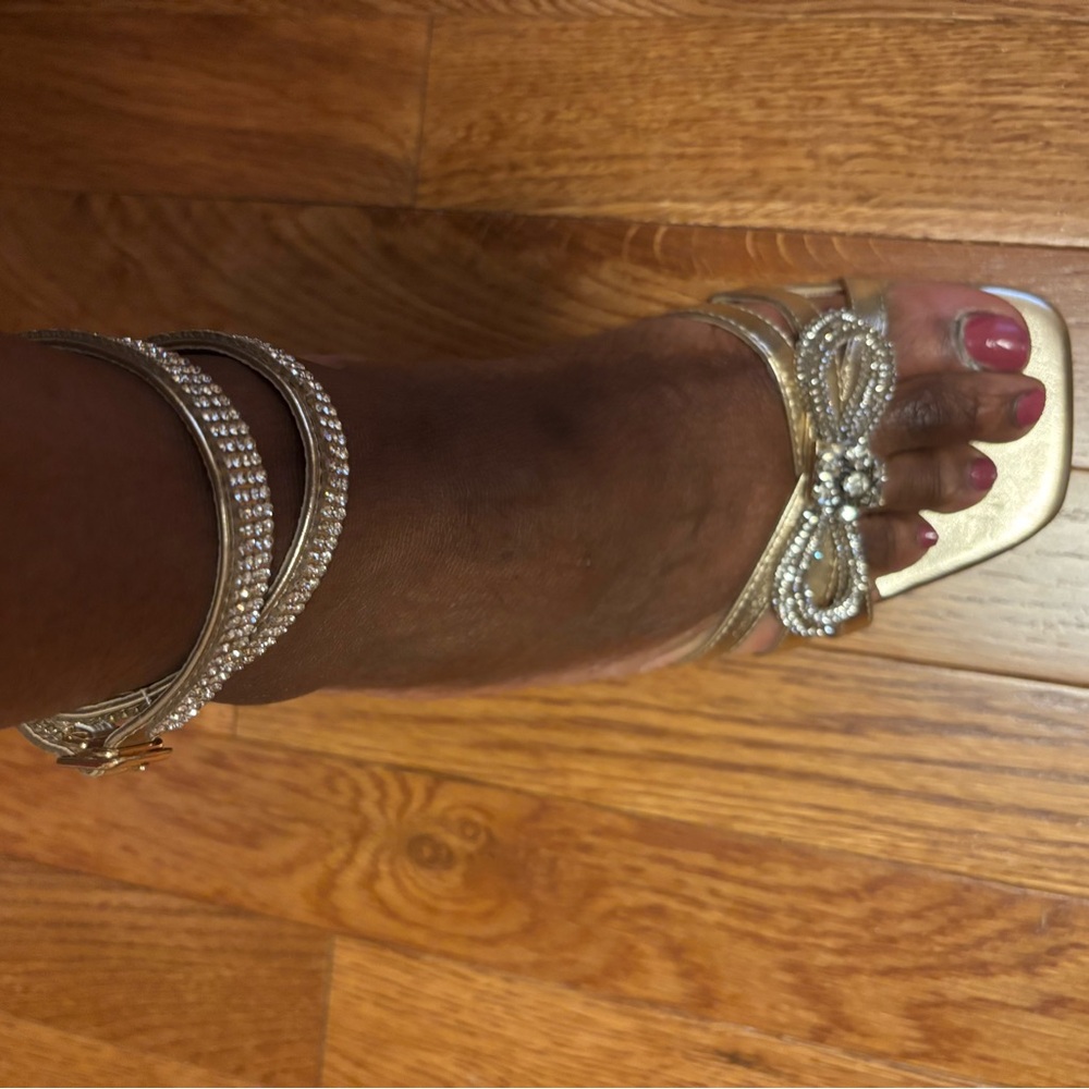 Gold with “BLING” accents- 3-1/2 inch Heel Sandals